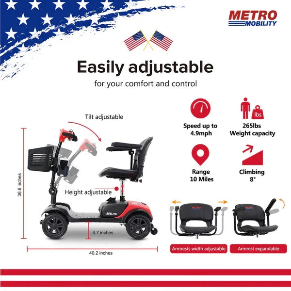 Metro Mobility M1 LITE 4-Wheel Portable Mobility Scooter Metro Mobility