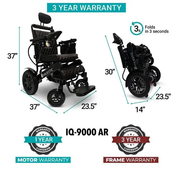 ComfyGO MAJESTIC IQ-9000 Auto Recline Remote Controlled Electric Wheelchair ComfyGO