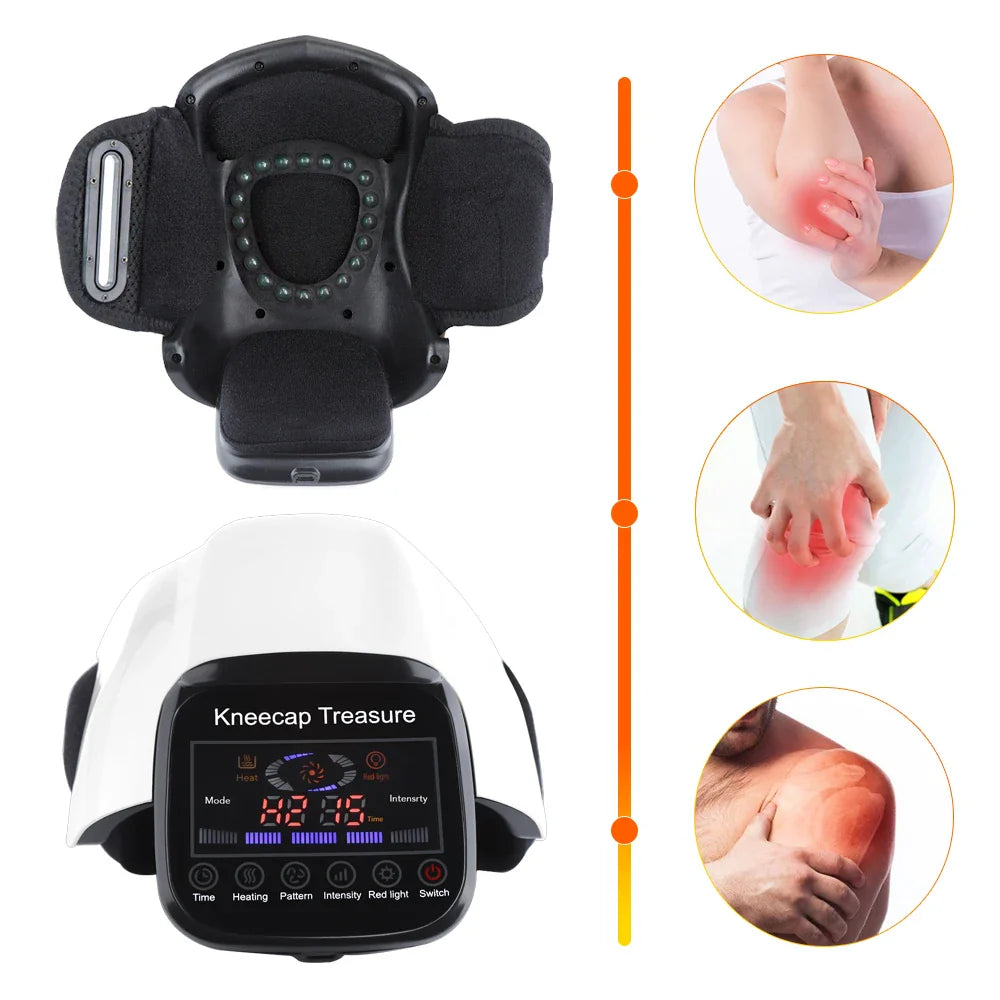 Heated Infrared Knee Massage Device with Vibration Therapy and Air Pressure Relief