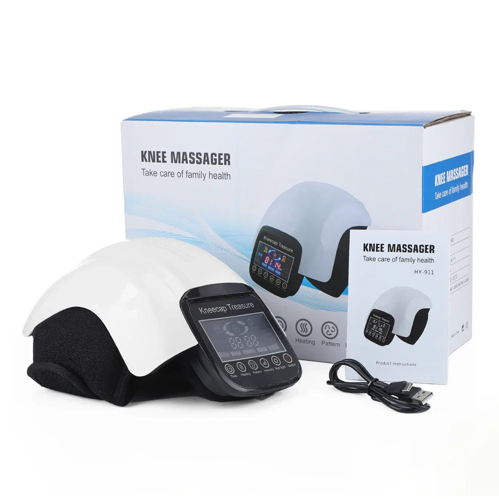 Heated Infrared Knee Massage Device with Vibration Therapy and Air Pressure Relief