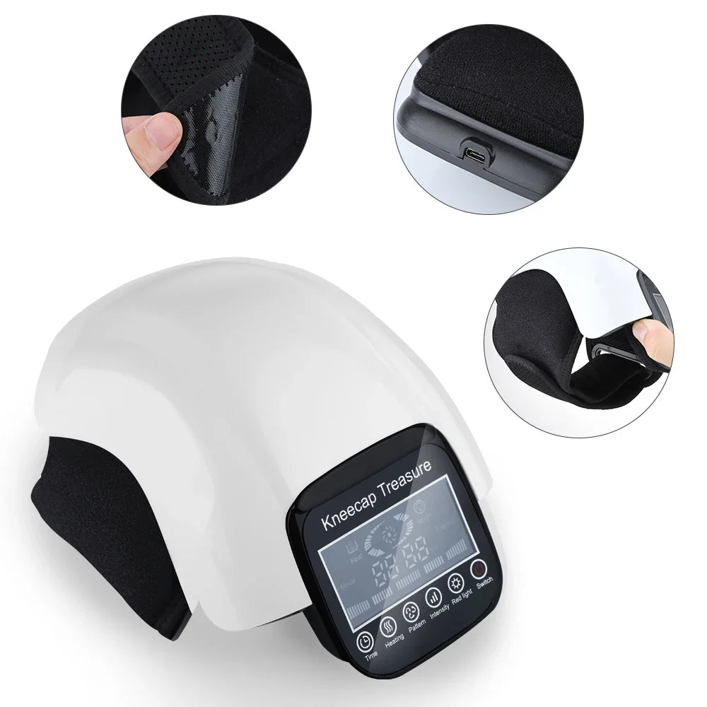 Heated Infrared Knee Massage Device with Vibration Therapy and Air Pressure Relief