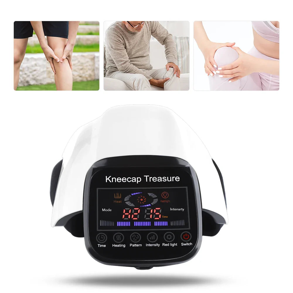 Heated Infrared Knee Massage Device with Vibration Therapy and Air Pressure Relief