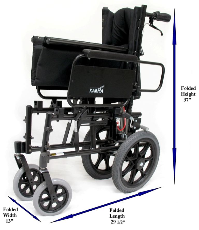 KARMAN KM-5000-TP Lightweight Reclining Transport Wheelchair Karman Health Care