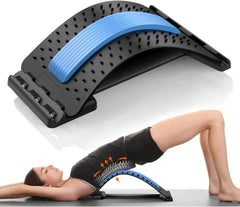 Versatile Four-Level Adjustable Massager with Back Stretcher and Neck Support for Yoga in Blue and Purple