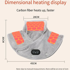 USB-Powered Electric Neck and Shoulder Heating Pad Massager with Adjustable Heat Levels for Pain Relief and Relaxation