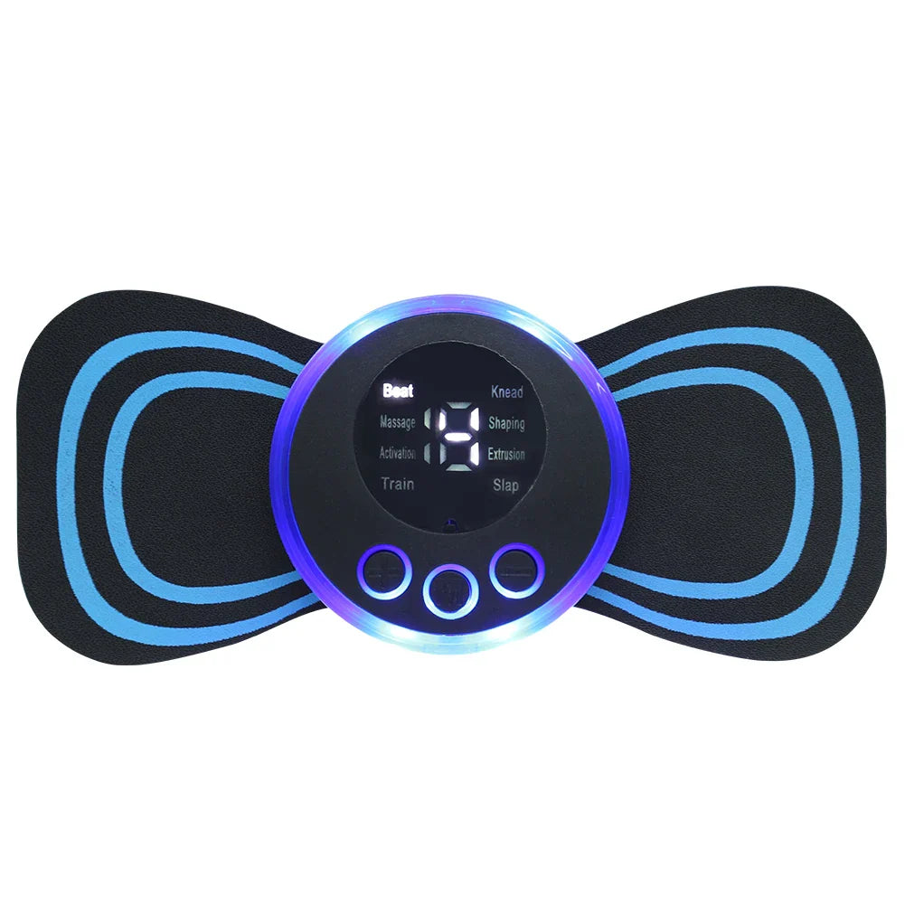 8-Mode EMS Neck Massager with LCD Display - Electric Pulse Cervical Pain Relief Patch & Muscle Stimulator