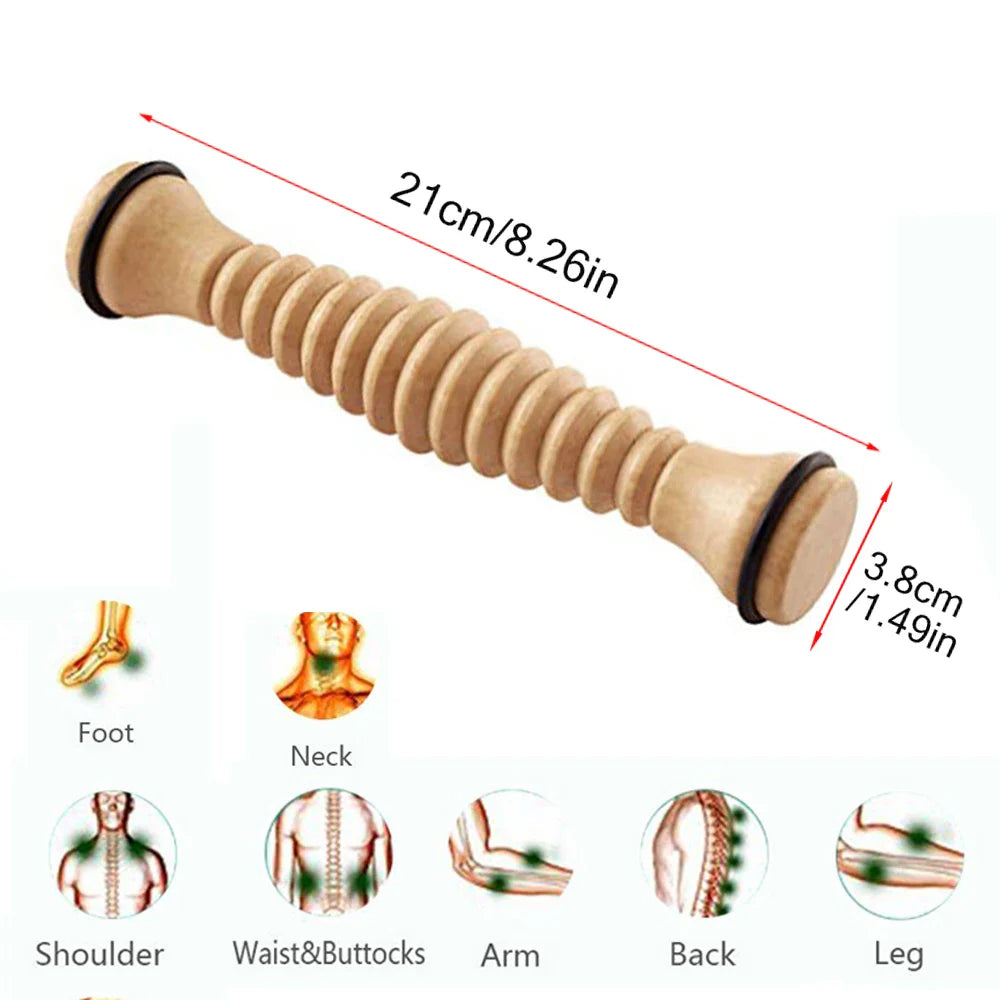 Wooden Foot Massage Roller for Reflexology and Muscle Relief - Natural Spa Gift for Pain Relief and Improved Circulation