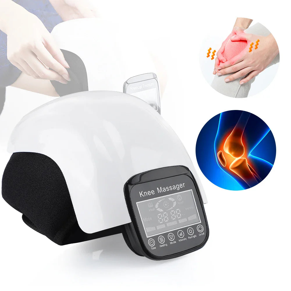 Heated Infrared Knee Massage Device with Vibration Therapy and Air Pressure Relief