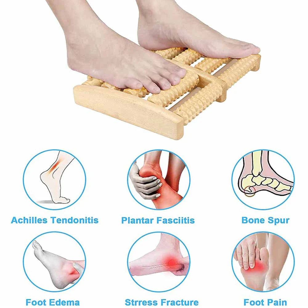 Wooden Foot Massage Roller for Reflexology and Muscle Relief - Natural Spa Gift for Pain Relief and Improved Circulation