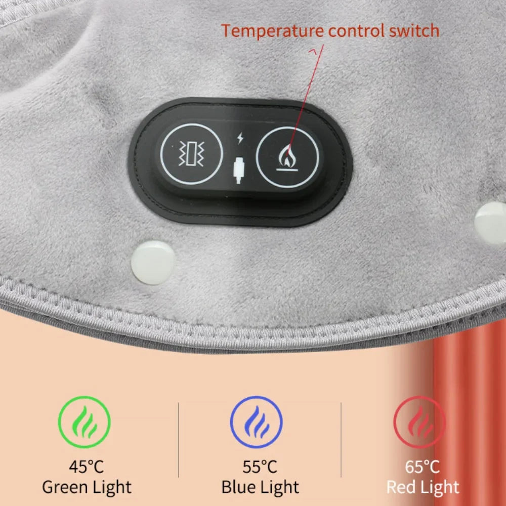 USB-Powered Electric Neck and Shoulder Heating Pad Massager with Adjustable Heat Levels for Pain Relief and Relaxation