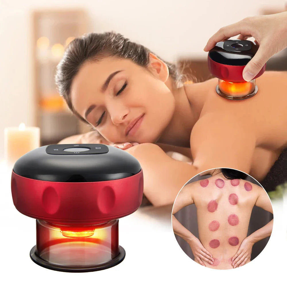 Body Scraping Massage Smart Electric Vacuum Cupping Heating Suction Cup Device Back Neck Arm Massager-Grands Mobility