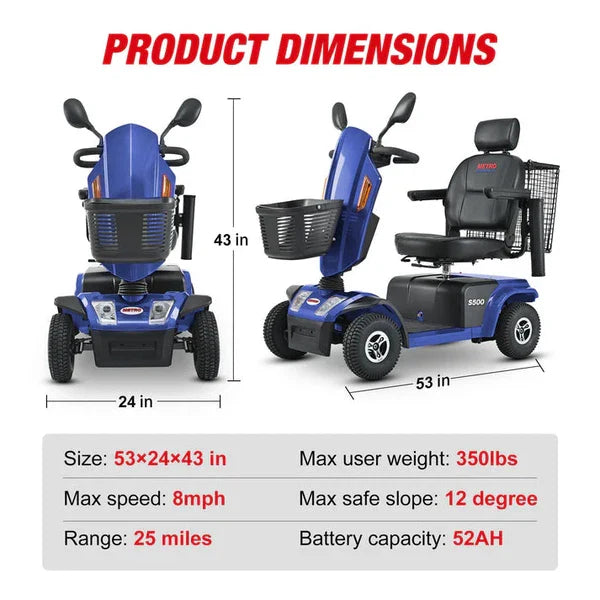 Metro Mobility S500 Portable Heavy Duty Mobility Scooter Metro Mobility