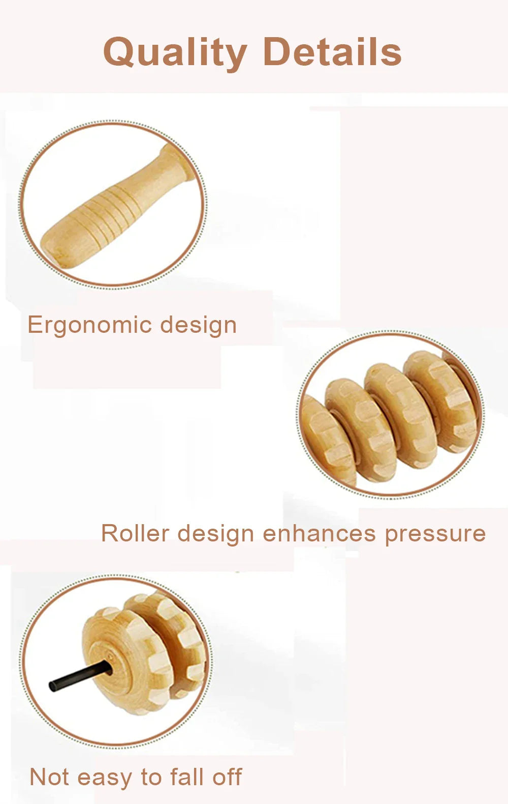 Wood Therapy Roller Gear Stick Massage Tool Cellulite Slimming Roller Massager Lymphatic Drainage Body Shaping Trigger Stick