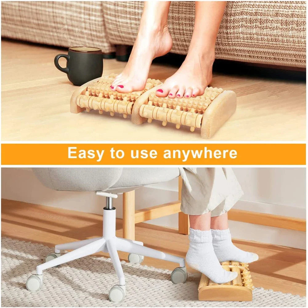 Wooden Foot Massage Roller for Reflexology and Muscle Relief - Natural Spa Gift for Pain Relief and Improved Circulation