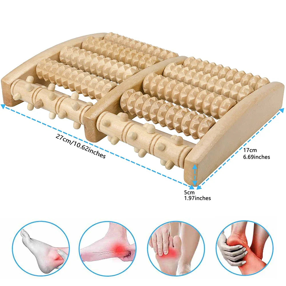 Wooden Foot Massage Roller for Reflexology and Muscle Relief - Natural Spa Gift for Pain Relief and Improved Circulation