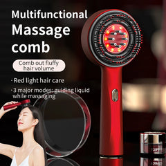 Revitalizing 3-in-1 Electric Scalp Massage Comb with Red Light Therapy and Oil Applicator