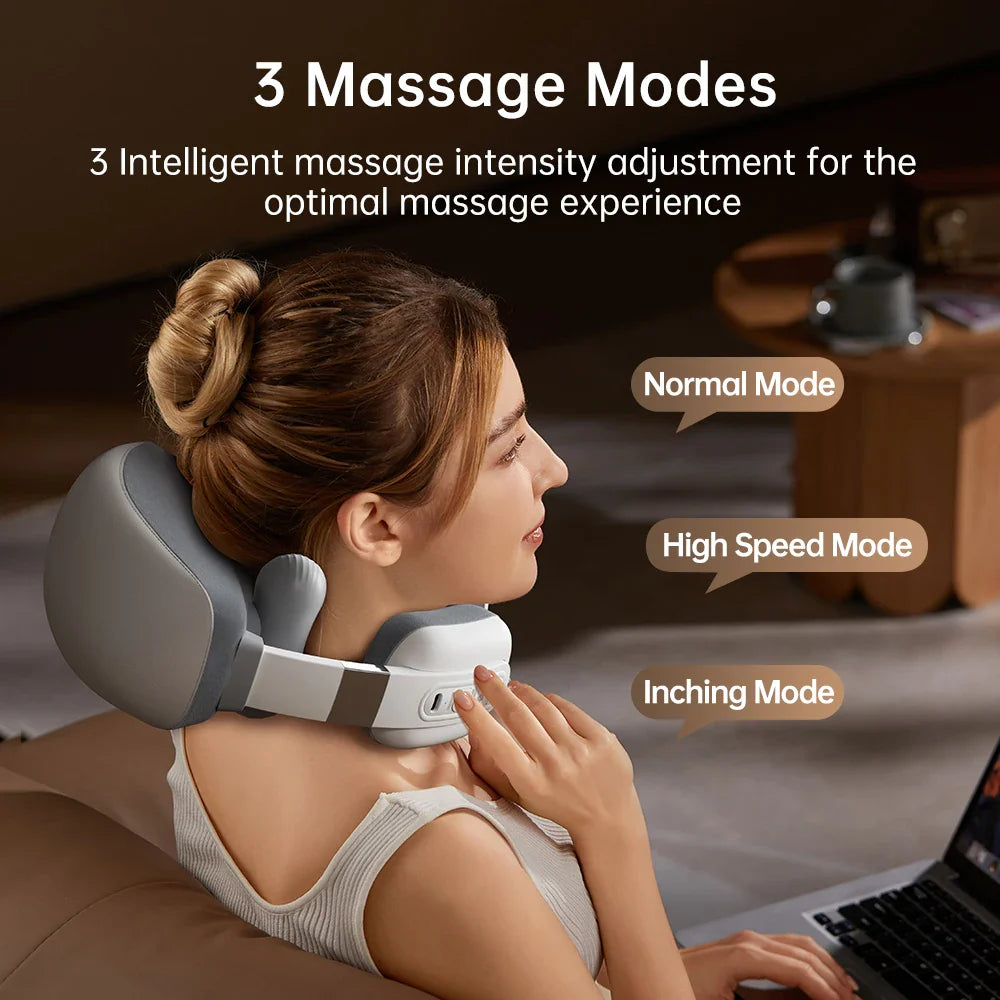 Portable Neck Massager with Heat and Voice Guidance, 3 Massage Modes, 1500mAh Battery-Grands Mobility