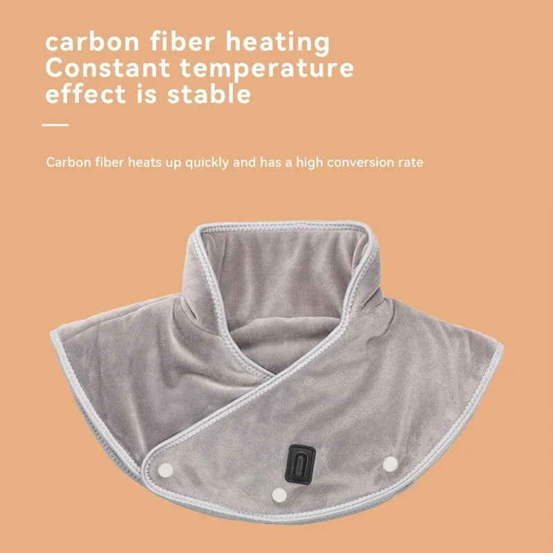 USB-Powered Electric Neck and Shoulder Heating Pad Massager with Adjustable Heat Levels for Pain Relief and Relaxation