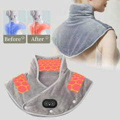 USB-Powered Electric Neck and Shoulder Heating Pad Massager with Adjustable Heat Levels for Pain Relief and Relaxation