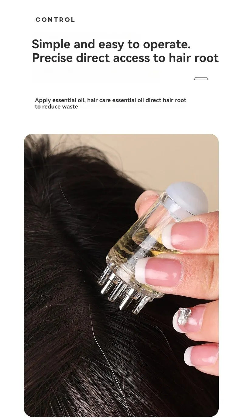 Scalp Applicator Hair Regrowth & Styling Solution Guide Comb Hexagon Head Oil Roller Ball Massage Comb Massage Relaxation Tools