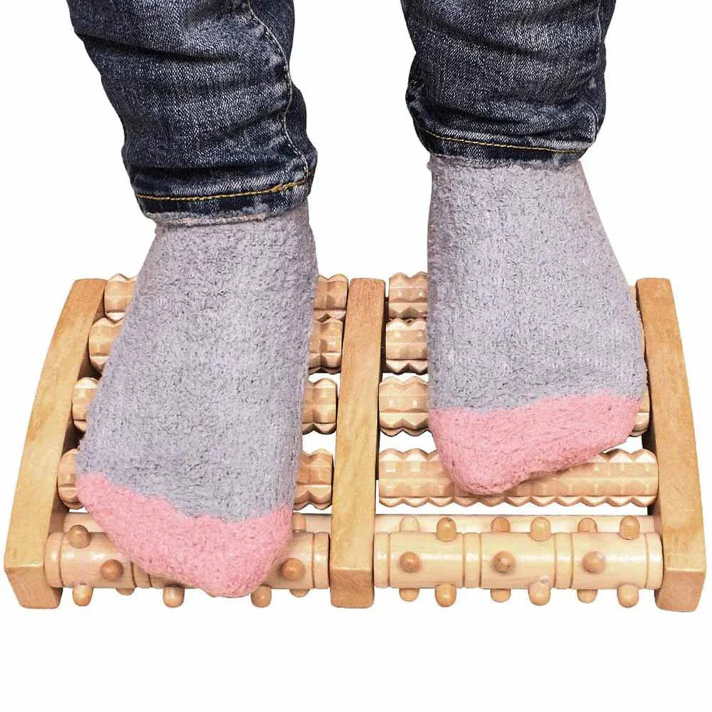 Wooden Foot Massage Roller for Reflexology and Muscle Relief - Natural Spa Gift for Pain Relief and Improved Circulation