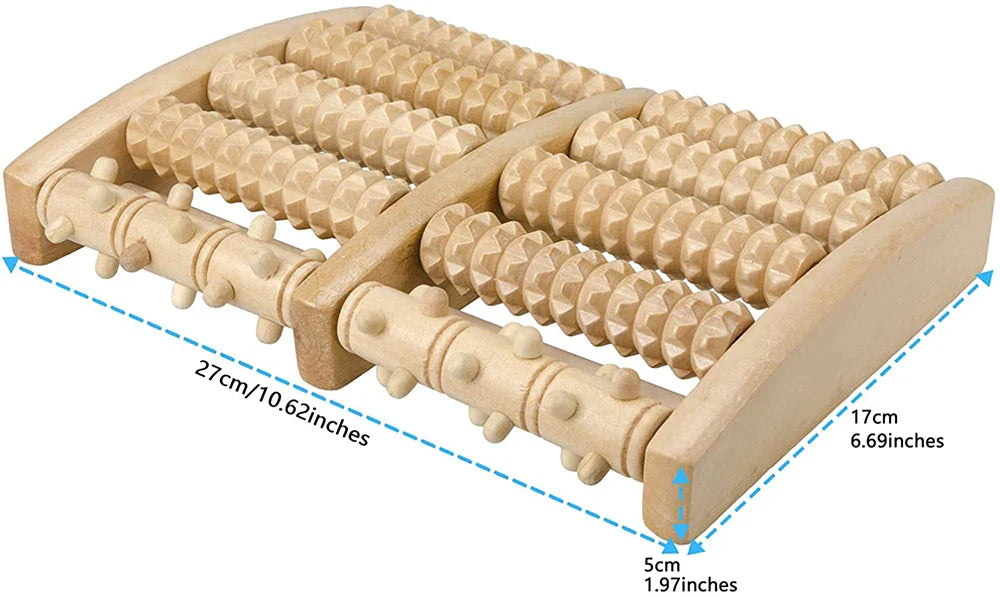 Wooden Foot Massage Roller for Reflexology and Muscle Relief - Natural Spa Gift for Pain Relief and Improved Circulation