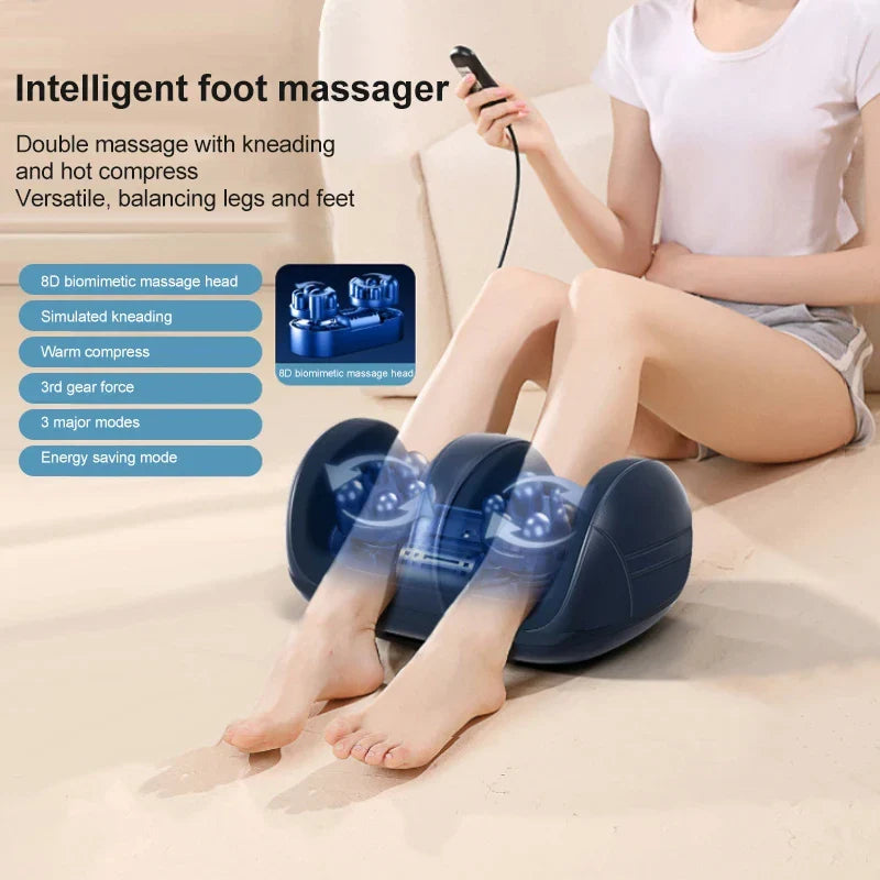 Intelligent Foot Massager with Heat, Dual Kneading & Air Compression for Foot and Leg Relaxation-Grands Mobility