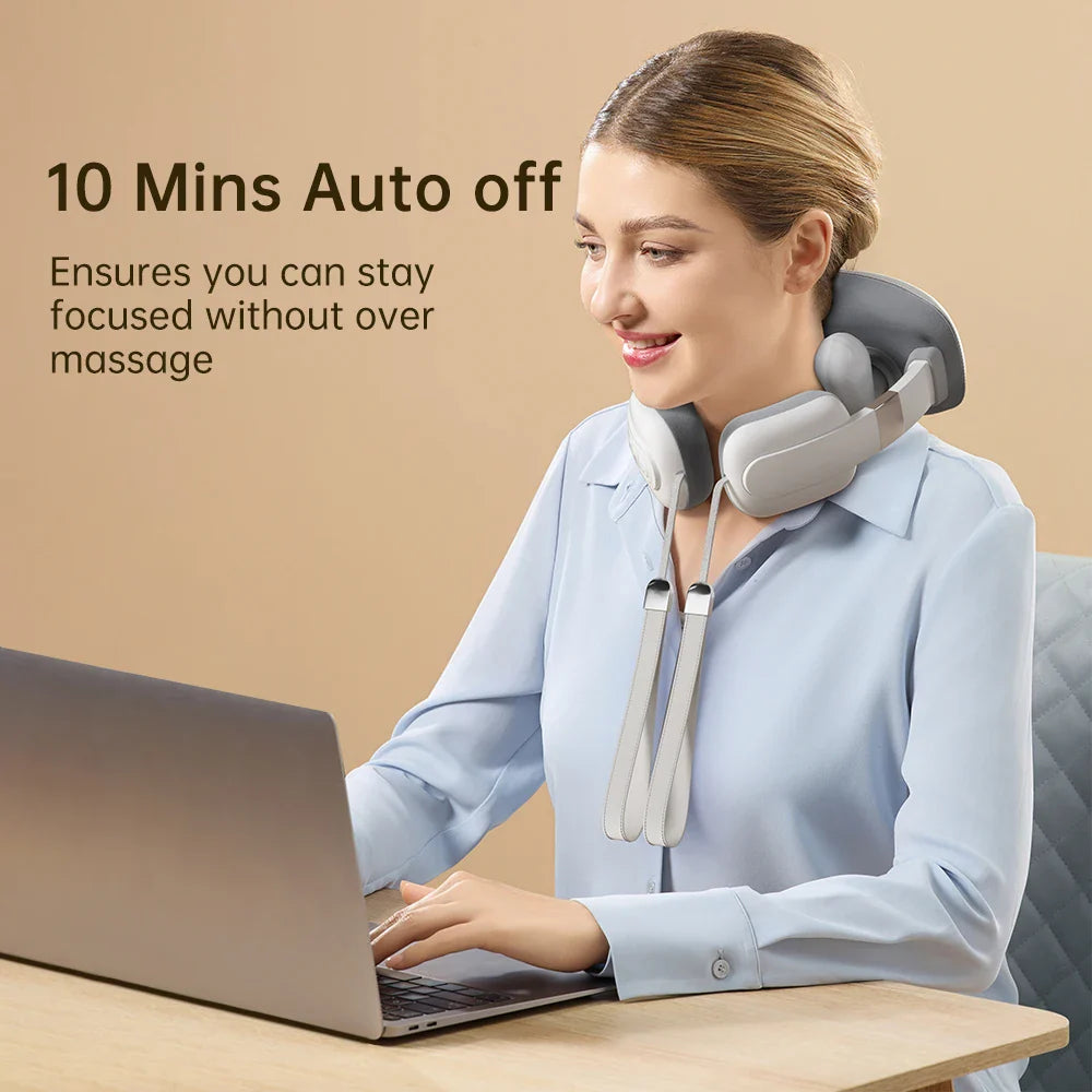 Portable Neck Massager with Heat and Voice Guidance, 3 Massage Modes, 1500mAh Battery-Grands Mobility