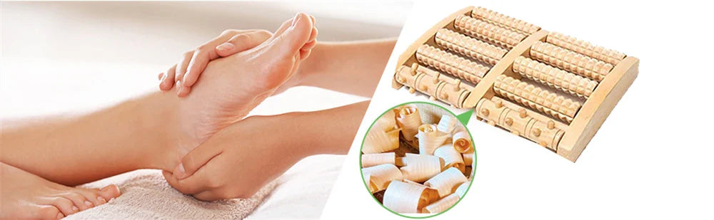 Wooden Foot Massage Roller for Reflexology and Muscle Relief - Natural Spa Gift for Pain Relief and Improved Circulation