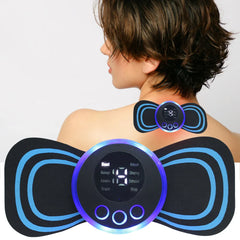 8-Mode EMS Neck Massager with LCD Display - Electric Pulse Cervical Pain Relief Patch & Muscle Stimulator