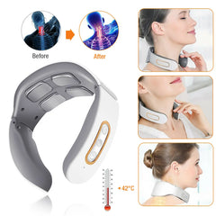 Advanced Electric Neck and Shoulder Massager with Heating, TENS Therapy, and 4 Kneading Heads for Pain Relief and Relaxation