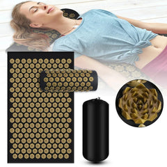 Kuznetsov Acupressure Yoga Massage Mat - Nonslip Body Cushion with Needle Foot Massager and Neck Support Pillow