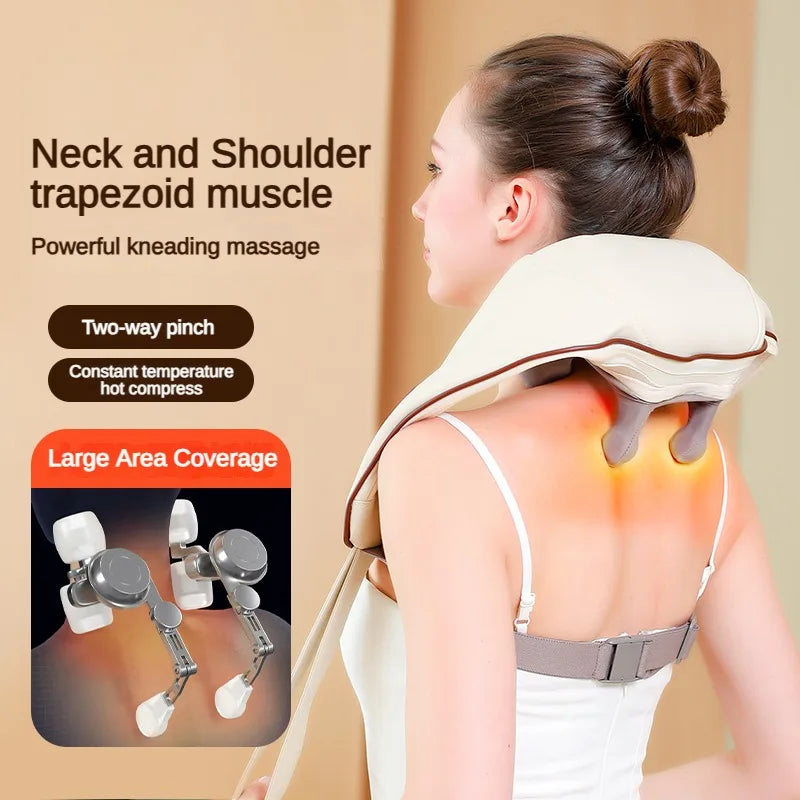 Wireless Electric Neck Should Massager Electric Massage Shawl Pillow for Neck Shoulder Waist Kneading Massager