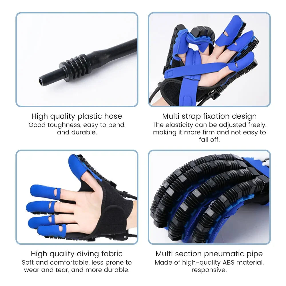 Left & Right Hand Finger Rehabilitation Exerciser Robot Gloves Stroke Hemiplegia Cerebral Infarction Training Equipment Therapy