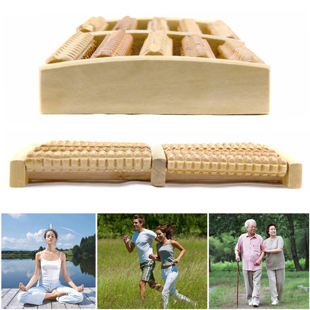 Wooden Foot Massage Roller for Reflexology and Muscle Relief - Natural Spa Gift for Pain Relief and Improved Circulation