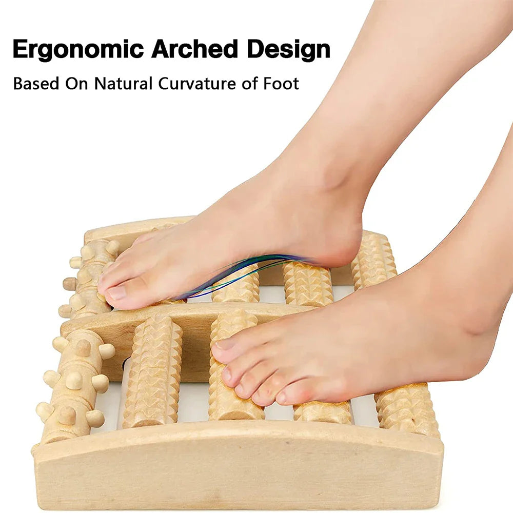 Wooden Foot Massage Roller for Reflexology and Muscle Relief - Natural Spa Gift for Pain Relief and Improved Circulation