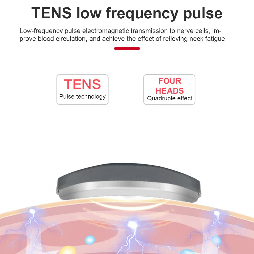 Advanced Electric Neck and Shoulder Massager with Heating, TENS Therapy, and 4 Kneading Heads for Pain Relief and Relaxation