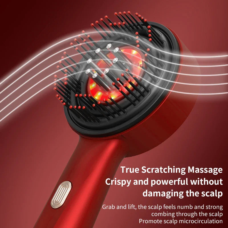 Revitalizing 3-in-1 Electric Scalp Massage Comb with Red Light Therapy and Oil Applicator