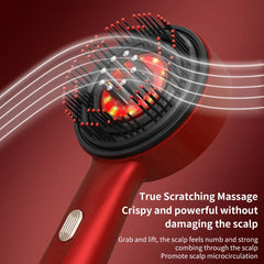 Revitalizing 3-in-1 Electric Scalp Massage Comb with Red Light Therapy and Oil Applicator