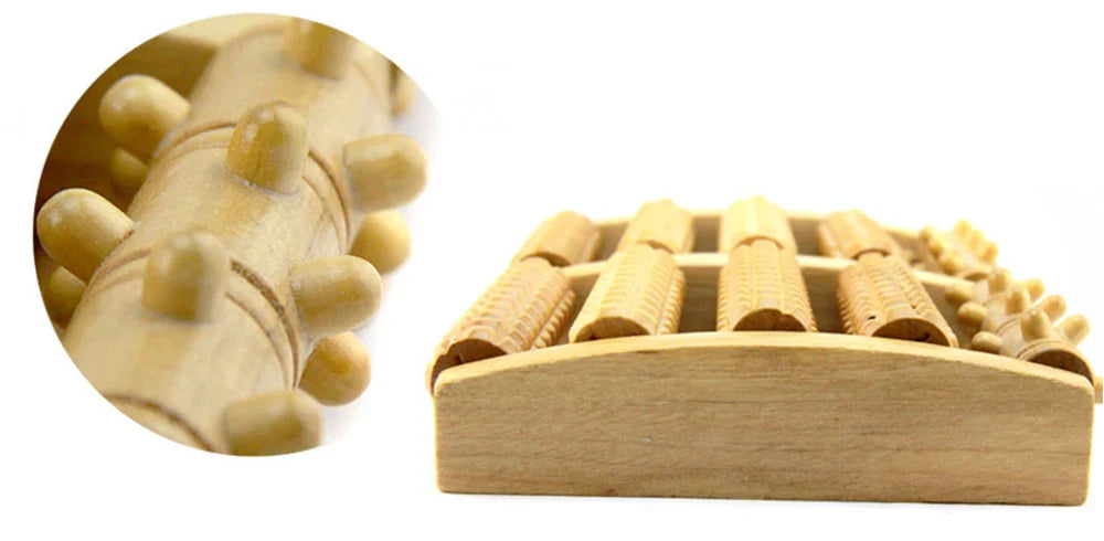 Wooden Foot Massage Roller for Reflexology and Muscle Relief - Natural Spa Gift for Pain Relief and Improved Circulation