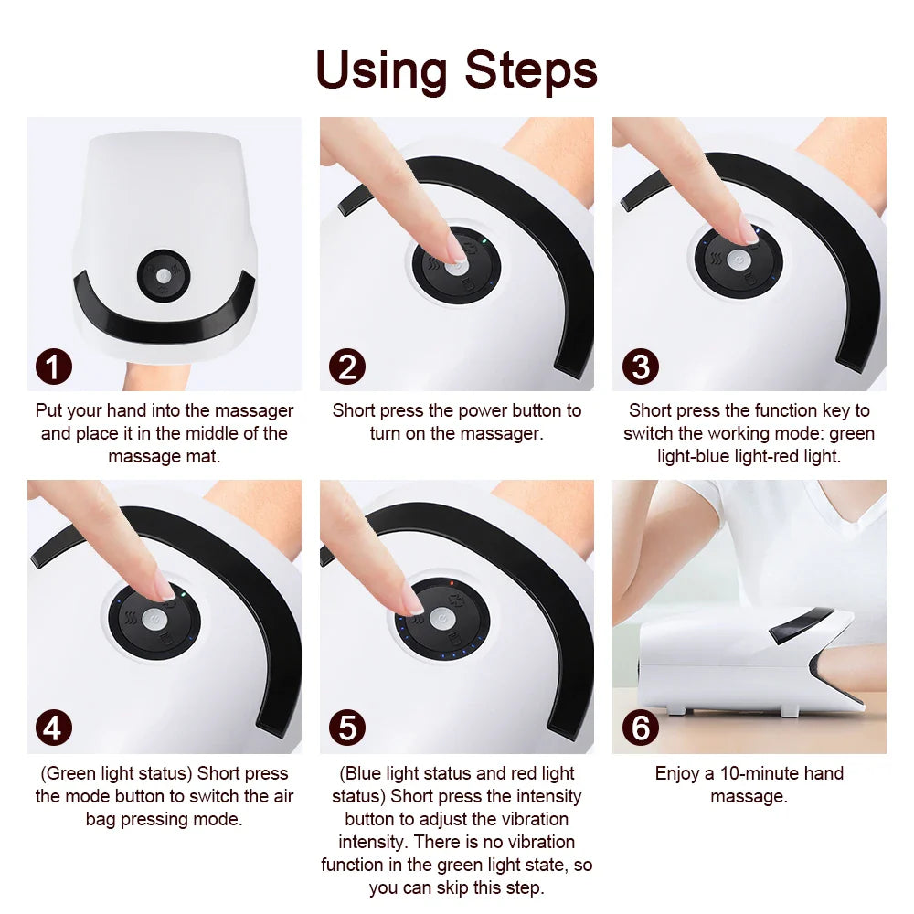 Recharge Your Hands: Wireless Electric Air Compression Massager for Arthritis Relief and Muscle Relaxation