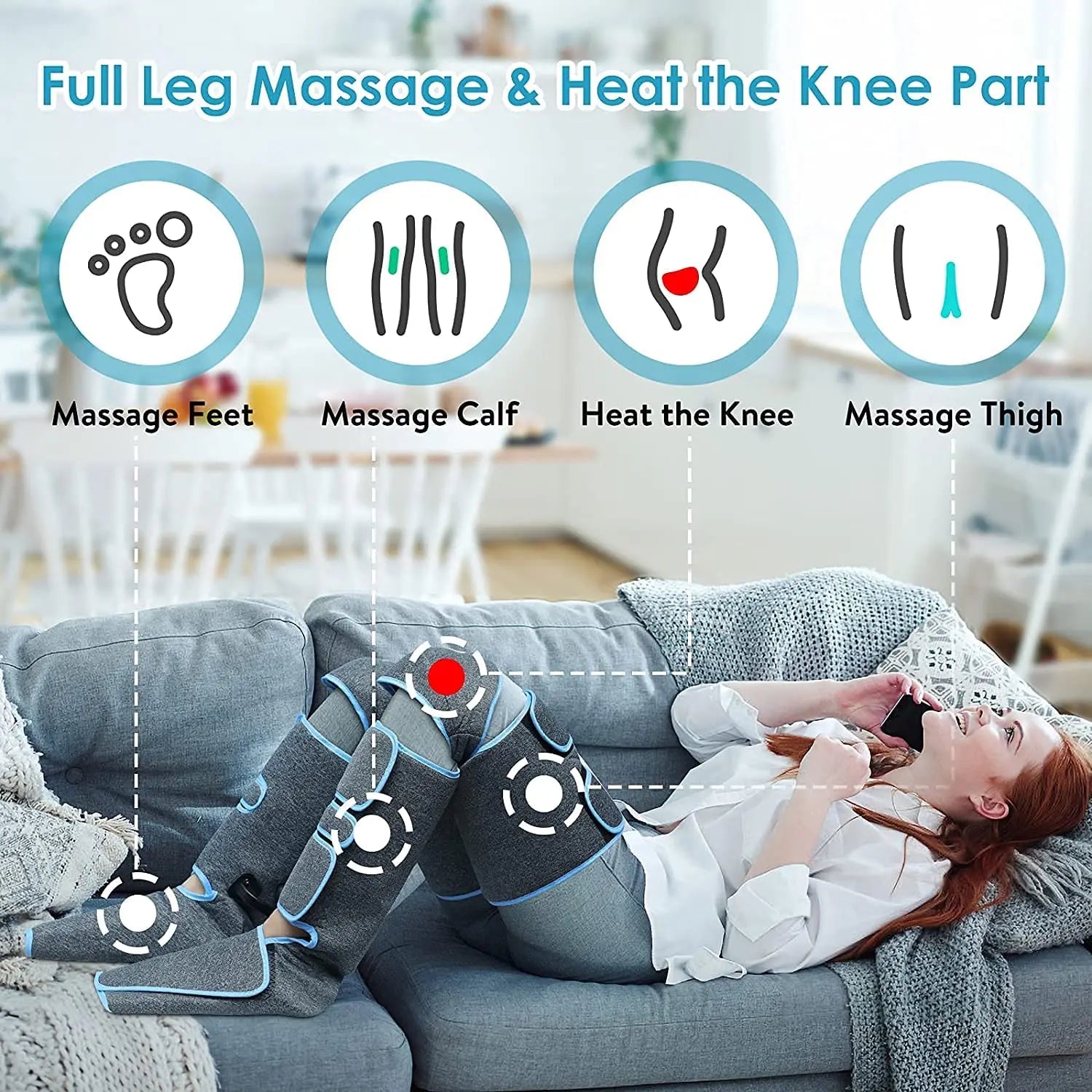 360° Leg Massager with Air Pressure Therapy for Enhanced Circulation and Muscle Relaxation