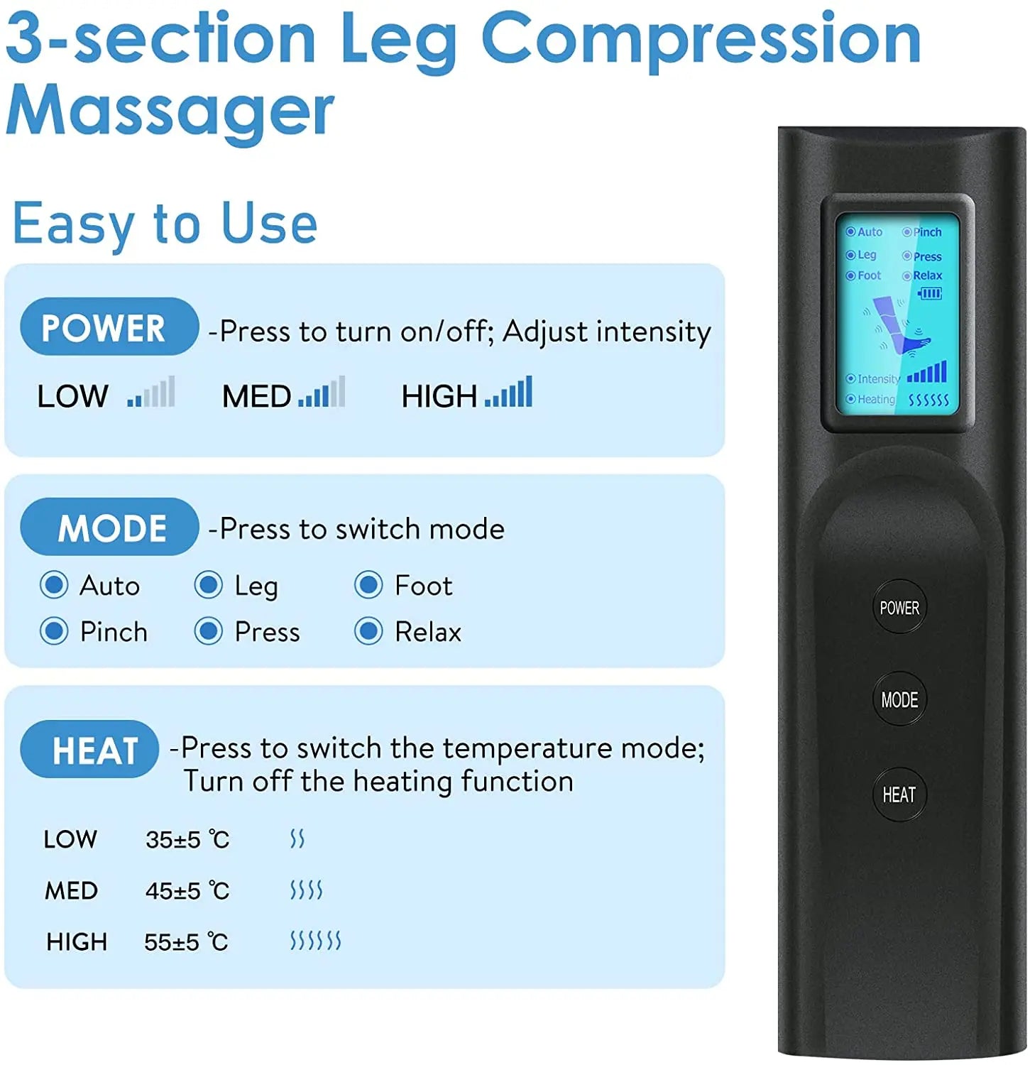 360° Leg Massager with Air Pressure Therapy for Enhanced Circulation and Muscle Relaxation