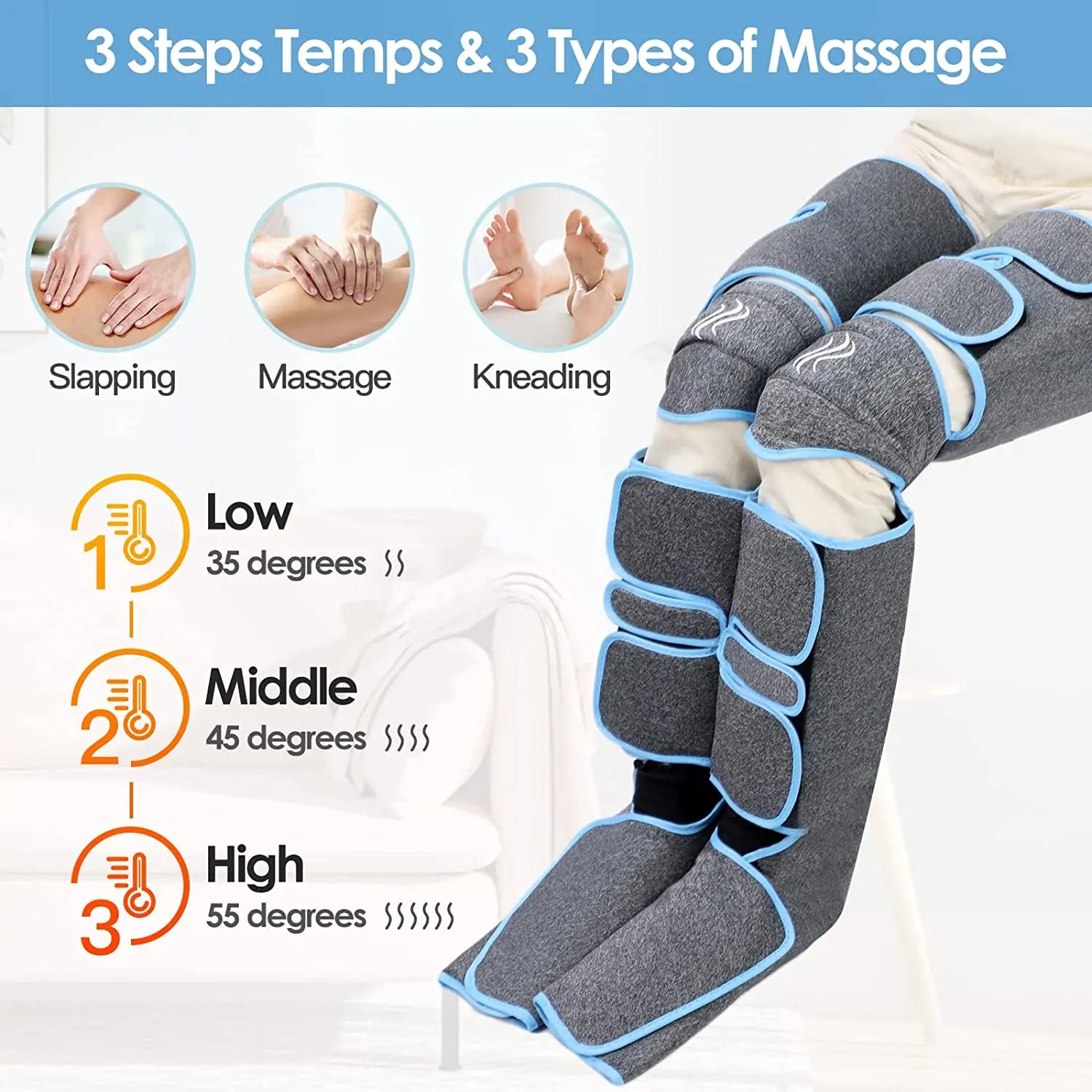 360° Leg Massager with Air Pressure Therapy for Enhanced Circulation and Muscle Relaxation