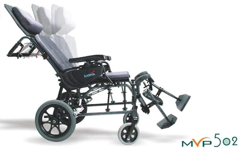 KARMAN MVP502TP Lightweight Ergonomic Reclining Transport Wheelchair Karman Health Care